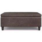 Pouf-contenitore da salotto grande e quadrato