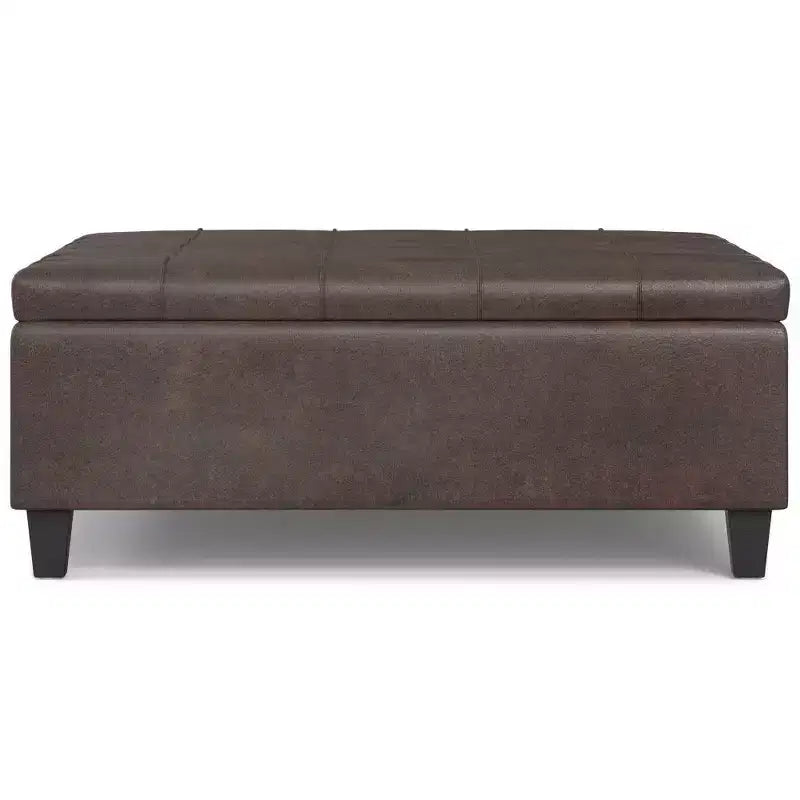 Pouf-contenitore da salotto grande e quadrato
