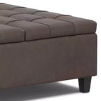 Pouf-contenitore da salotto grande e quadrato