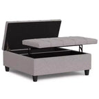 Pouf-contenitore da salotto grande e quadrato