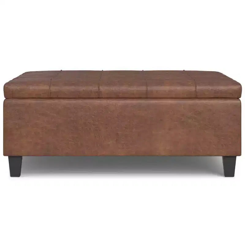 Pouf-contenitore da salotto grande e quadrato