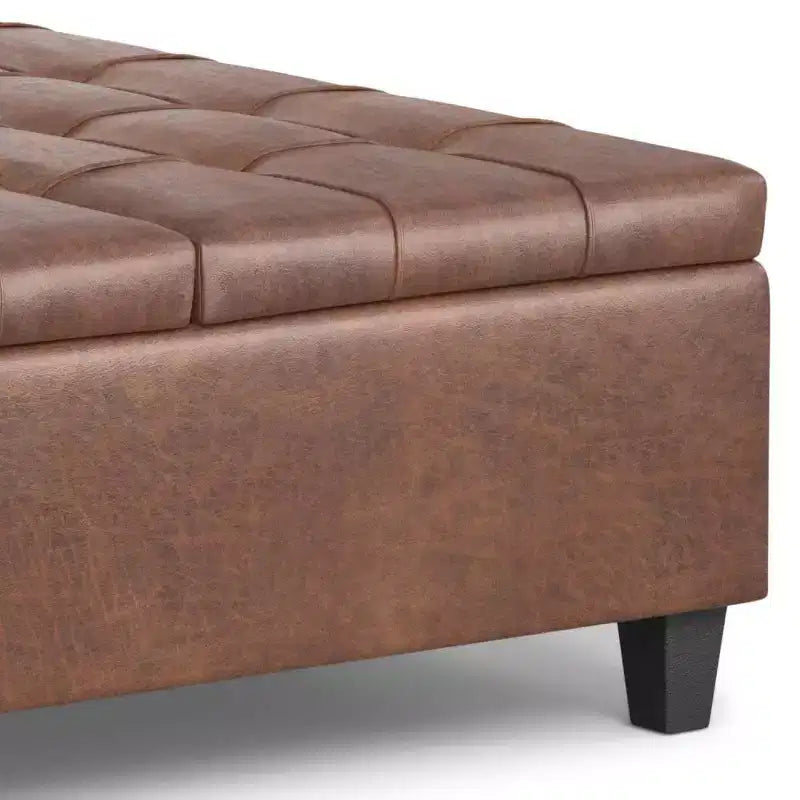 Pouf-contenitore da salotto grande e quadrato