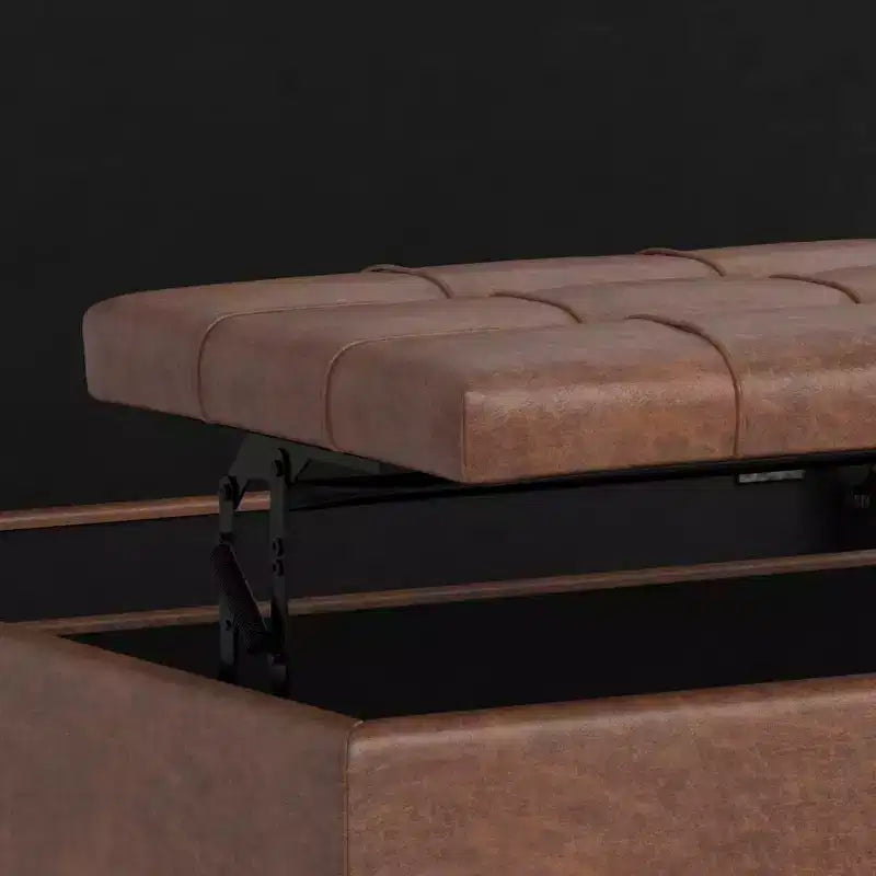 Pouf-contenitore da salotto grande e quadrato