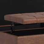 Pouf-contenitore da salotto grande e quadrato