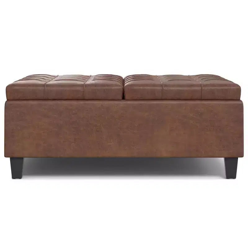 Pouf-contenitore da salotto grande e quadrato
