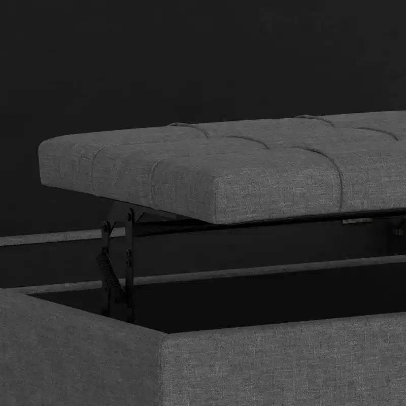 Pouf-contenitore da salotto grande e quadrato