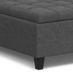Pouf-contenitore da salotto grande e quadrato