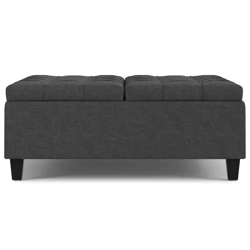 Pouf-contenitore da salotto grande e quadrato