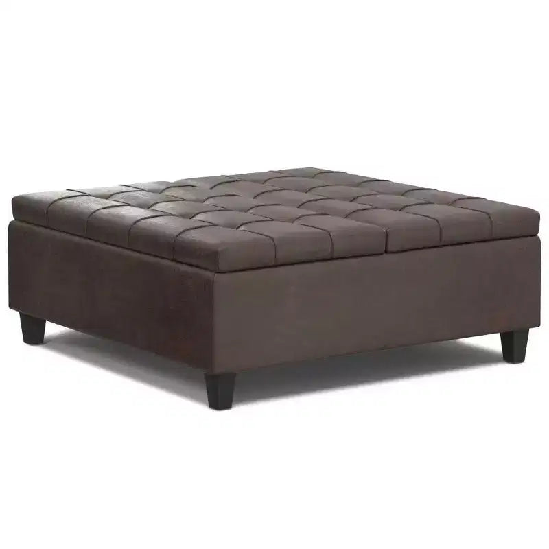 Pouf-contenitore da salotto grande e quadrato