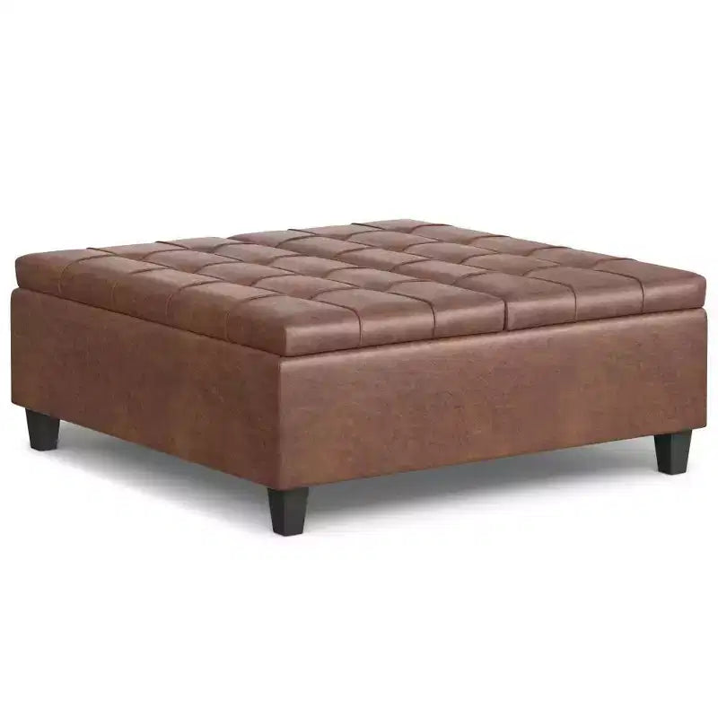 Pouf-contenitore da salotto grande e quadrato