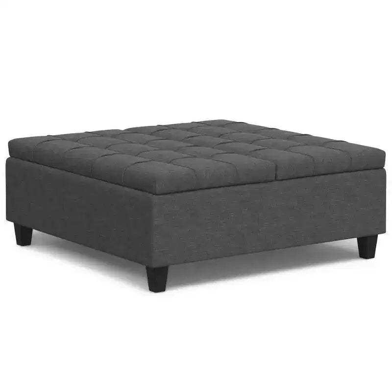 Pouf-contenitore da salotto grande e quadrato