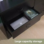 Cassettiera ampia a 6 cassetti per camera da letto, 53,5 pollici, moderna, in MDF, finitura nera