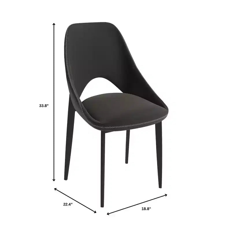 Sedia da pranzo moderna imbottita con gambe in metallo