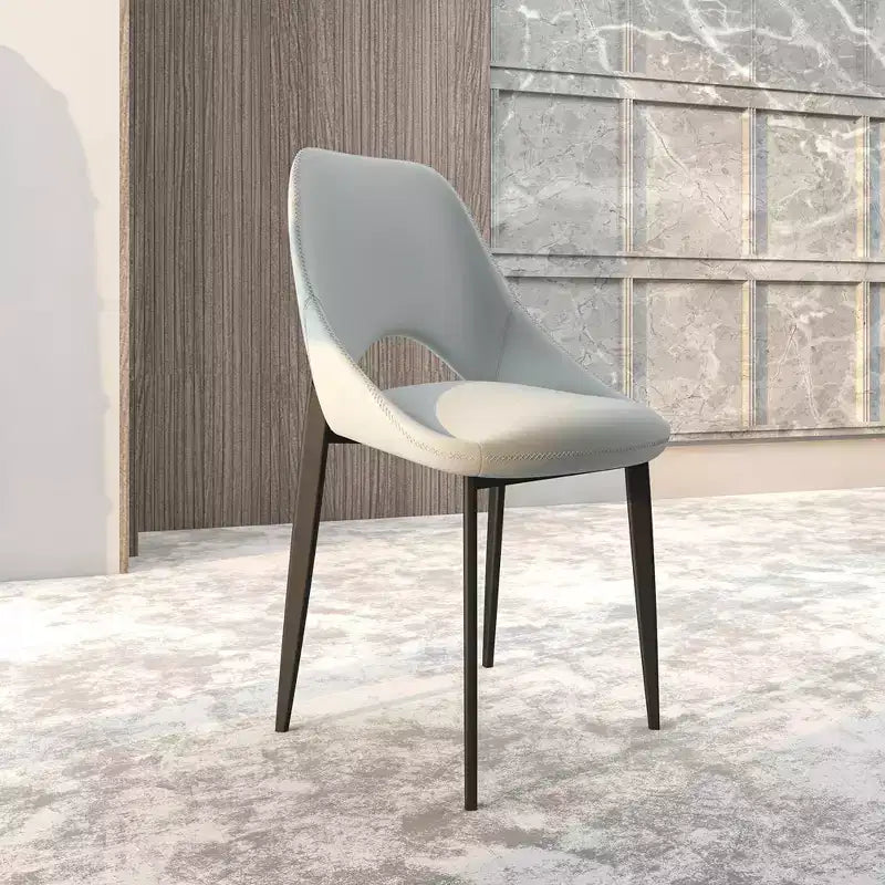Sedia da pranzo moderna imbottita con gambe in metallo