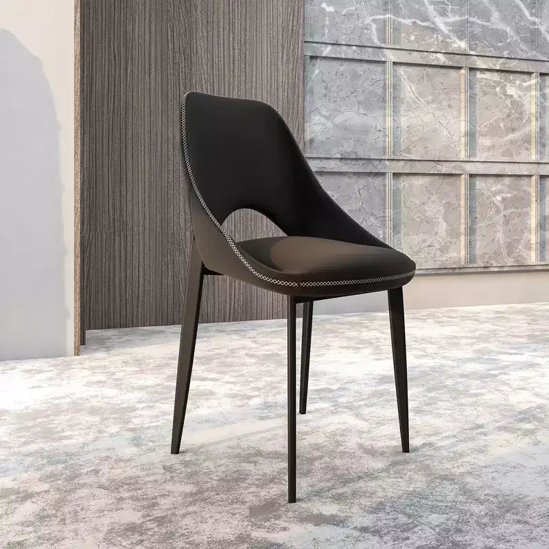 Sedia da pranzo moderna imbottita con gambe in metallo