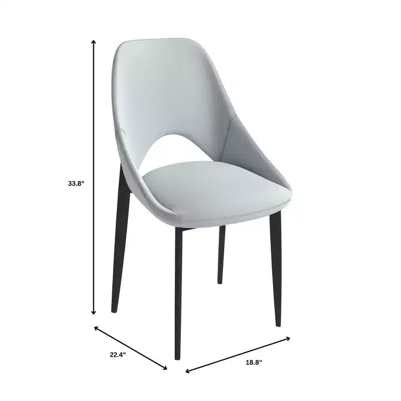 Sedia da pranzo moderna imbottita con gambe in metallo