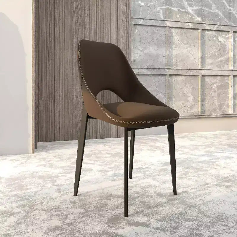 Sedia da pranzo moderna imbottita con gambe in metallo