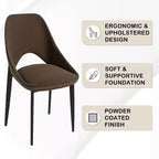 Sedia da pranzo moderna imbottita con gambe in metallo