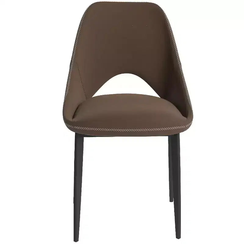Sedia da pranzo moderna imbottita con gambe in metallo