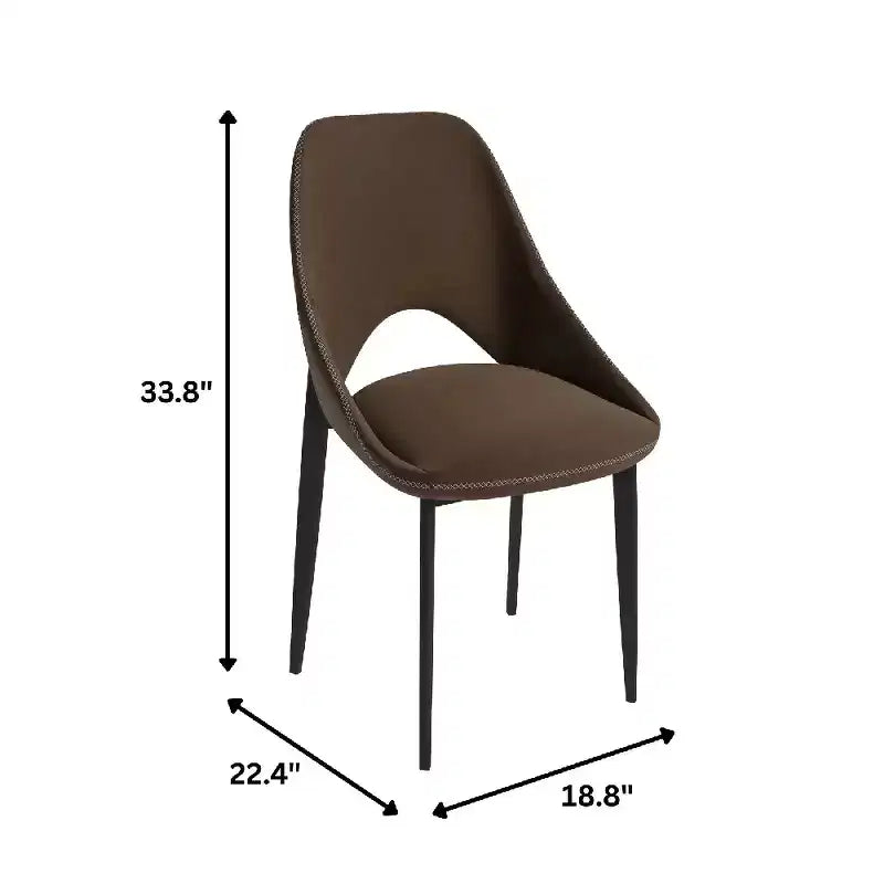 Sedia da pranzo moderna imbottita con gambe in metallo