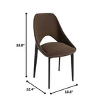 Sedia da pranzo moderna imbottita con gambe in metallo