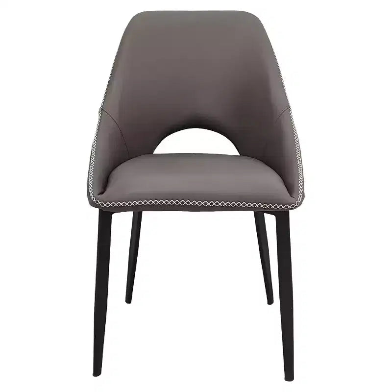 Sedia da pranzo moderna imbottita con gambe in metallo