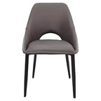 Sedia da pranzo moderna imbottita con gambe in metallo
