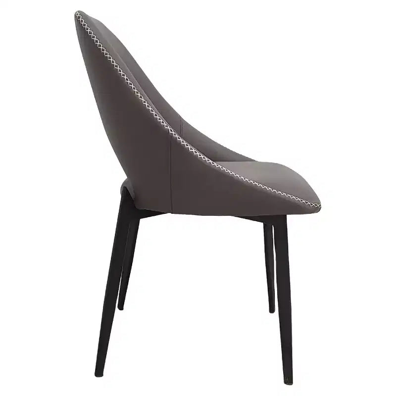 Sedia da pranzo moderna imbottita con gambe in metallo