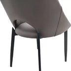 Sedia da pranzo moderna imbottita con gambe in metallo