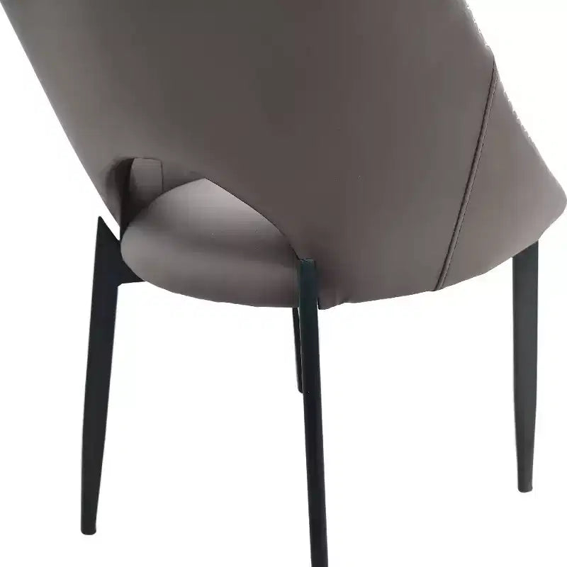Sedia da pranzo moderna imbottita con gambe in metallo