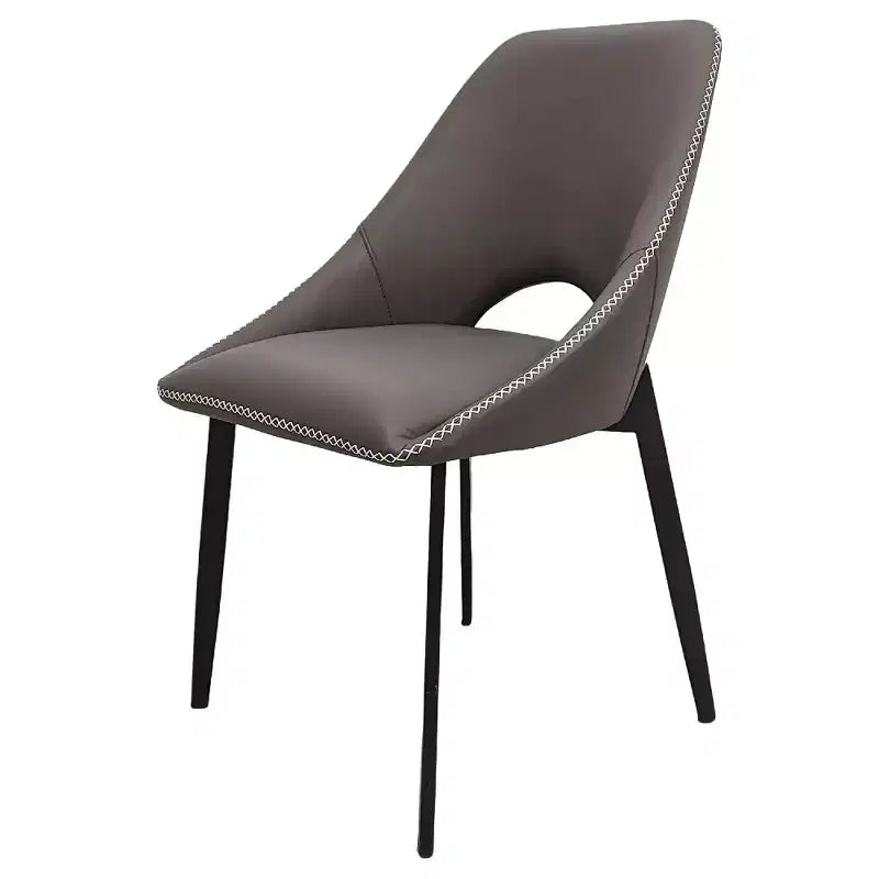 Sedia da pranzo moderna imbottita con gambe in metallo