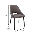 Sedia da pranzo moderna imbottita con gambe in metallo