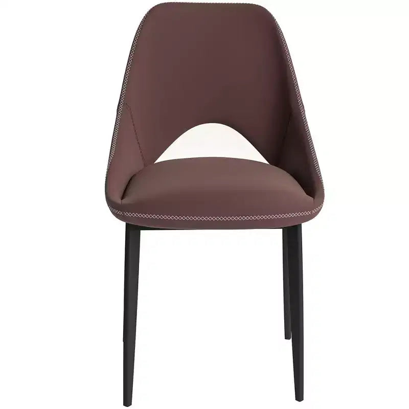 Sedia da pranzo moderna imbottita con gambe in metallo