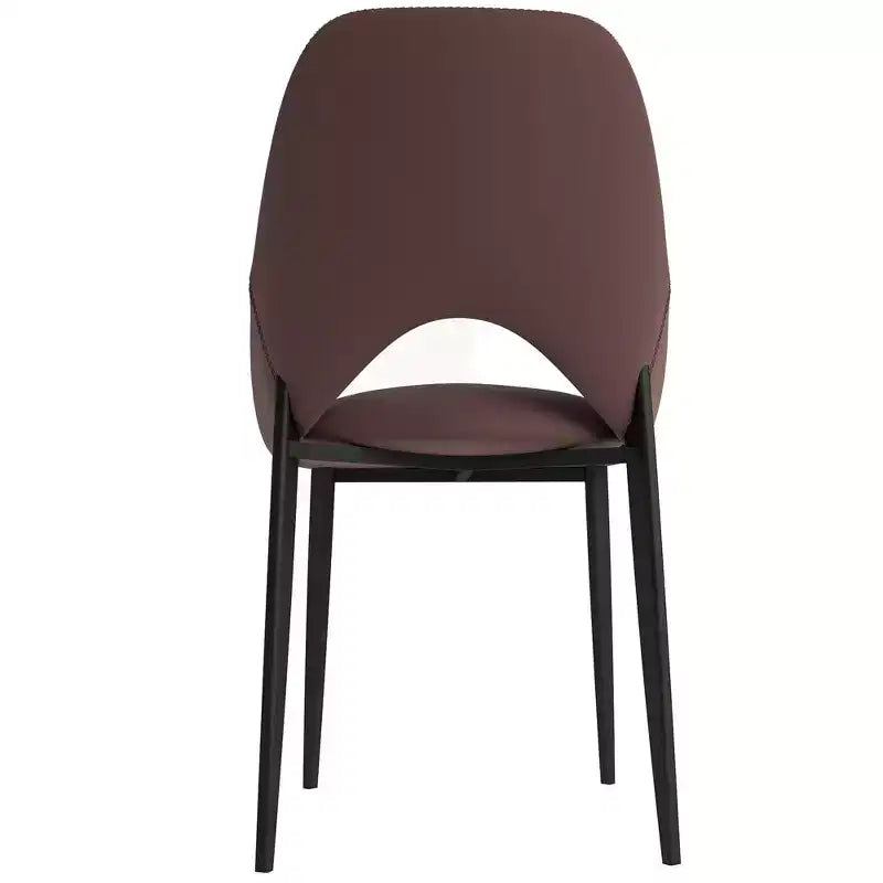 Sedia da pranzo moderna imbottita con gambe in metallo