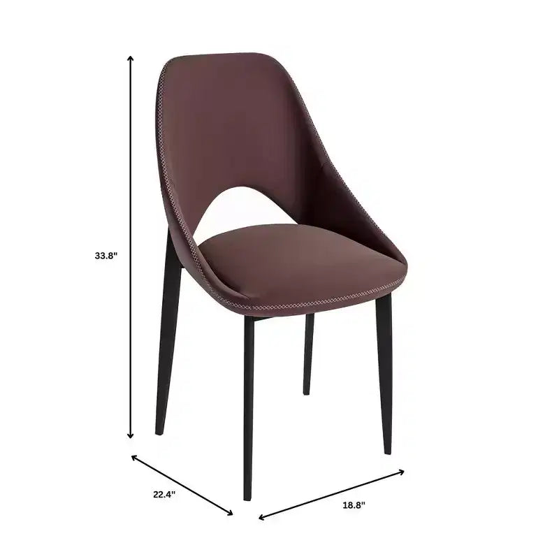 Sedia da pranzo moderna imbottita con gambe in metallo