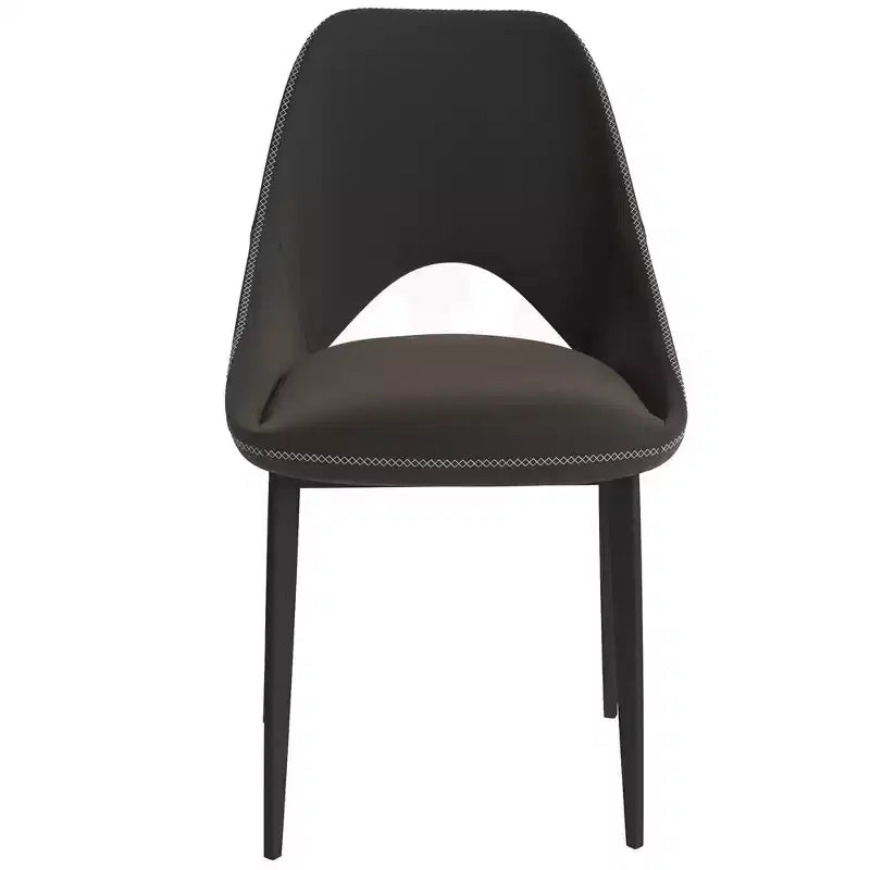 Sedia da pranzo moderna imbottita con gambe in metallo