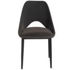 Sedia da pranzo moderna imbottita con gambe in metallo