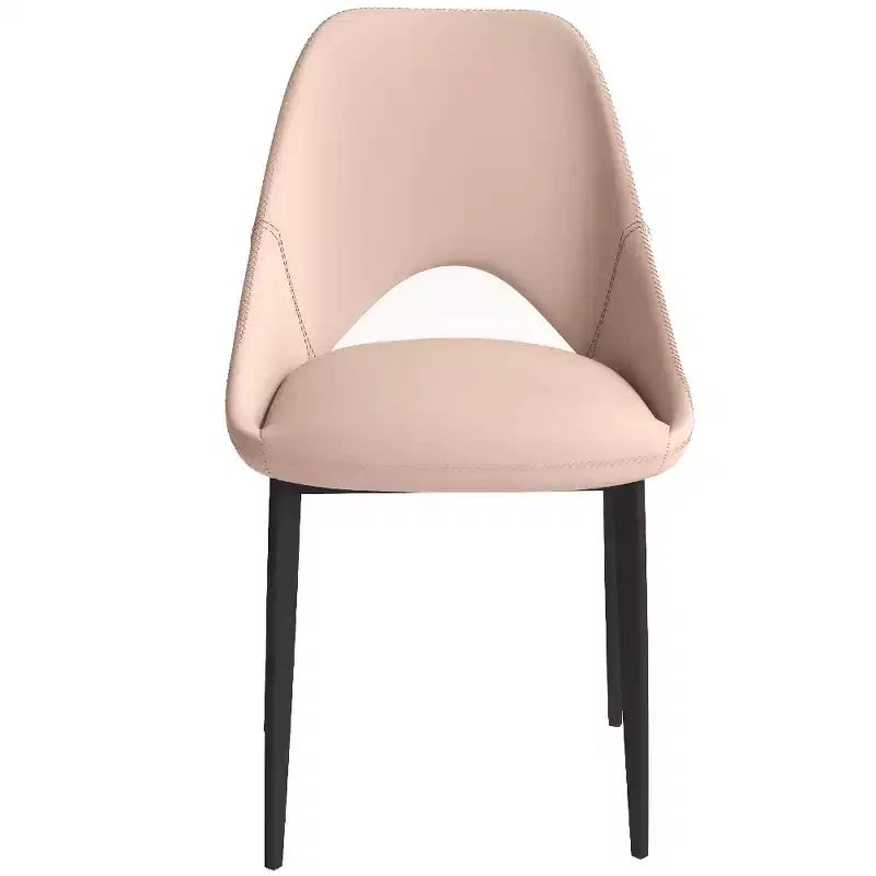 Sedia da pranzo moderna imbottita con gambe in metallo