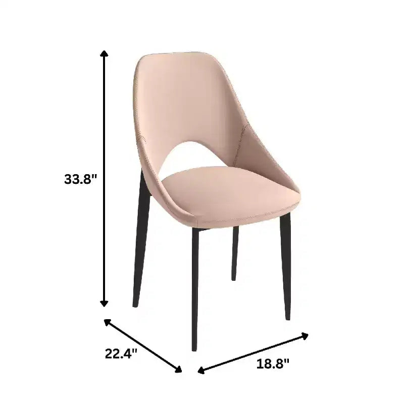 Sedia da pranzo moderna imbottita con gambe in metallo