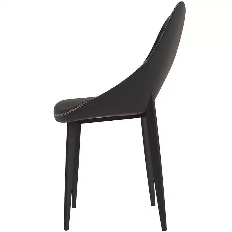 Sedia da pranzo moderna imbottita con gambe in metallo