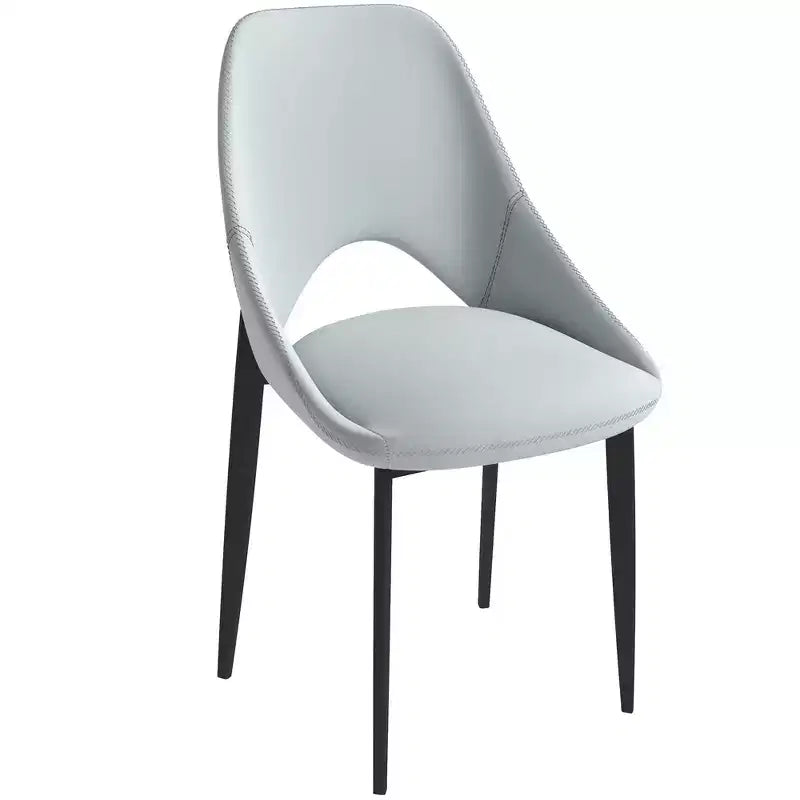 Sedia da pranzo moderna imbottita con gambe in metallo