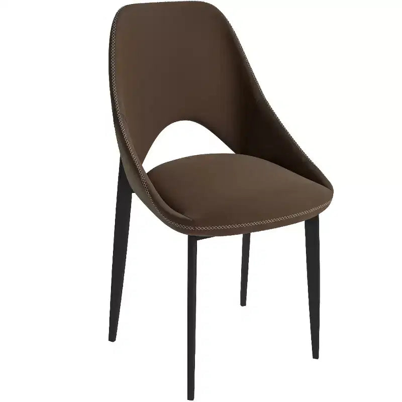 Sedia da pranzo moderna imbottita con gambe in metallo