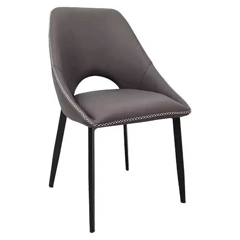 Sedia da pranzo moderna imbottita con gambe in metallo