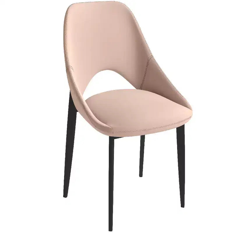 Sedia da pranzo moderna imbottita con gambe in metallo