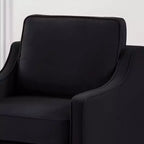 Divano Imbottito con Bracciolo Concavo e Piedini in Legno – Singolo / Divanetto / 3 Pezzi, Blu Scuro / Nero / Tortora