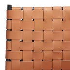 Sgabello da bancone in pelle intrecciata con struttura in metallo