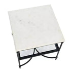 Tavolino quadrato con piano in marmo