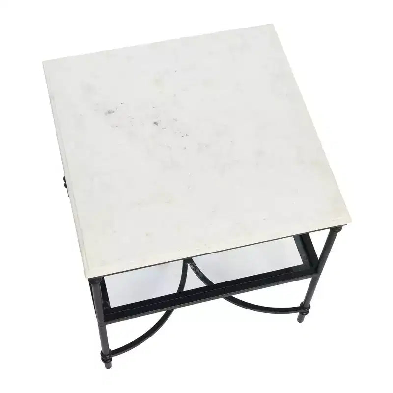 Tavolino quadrato con piano in marmo